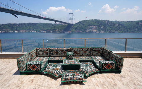 8 Thickness U Sofa Set, Floor Seating Sofa, Arabic Jalsa, Moroccan Sofa Set