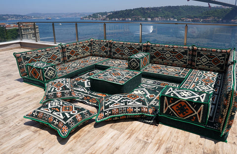 8 Thickness U Sofa Set, Floor Seating Sofa, Arabic Jalsa, Moroccan Sofa Set