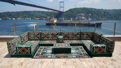 8 Thickness U Sofa Set, Floor Seating Sofa, Arabic Jalsa, Moroccan Sofa Set