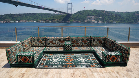 8 Thickness U Sofa Set, Floor Seating Sofa, Arabic Jalsa, Moroccan Sofa Set