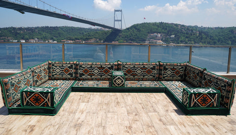 8 Thickness U Sofa Set, Floor Seating Sofa, Arabic Jalsa, Moroccan Sofa Set