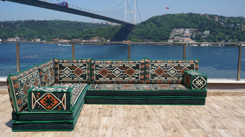 L Shaped Moroccan Sofa, Turkish Floor Sofa Set, Majlis Sofa