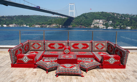 8 Thickness U Sofa Set, Arabic Sofa, Floor Cushions, Moroccan Sofa Set, Arabic Jalsa