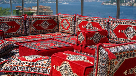 8 Thickness U Sofa Set, Arabic Sofa, Floor Cushions, Moroccan Sofa Set, Arabic Jalsa