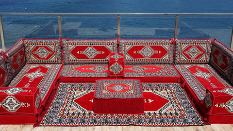 8 Thickness U Sofa Set, Arabic Sofa, Floor Cushions, Moroccan Sofa Set, Arabic Jalsa