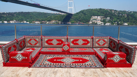 8 Thickness U Sofa Set, Arabic Sofa, Floor Cushions, Moroccan Sofa Set, Arabic Jalsa