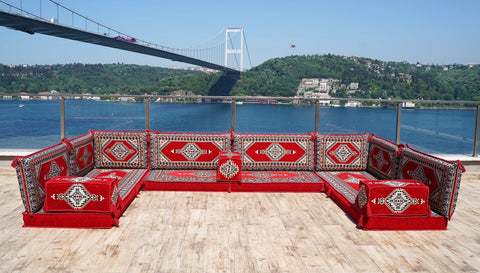 8 Thickness U Sofa Set, Arabic Sofa, Floor Cushions, Moroccan Sofa Set, Arabic Jalsa