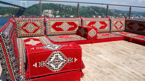 8 Thickness U Sofa Set, Arabic Sofa, Floor Cushions, Moroccan Sofa Set, Arabic Jalsa