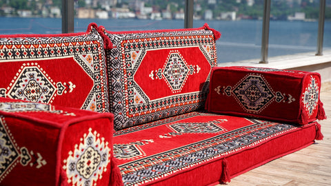 Loveseat Sofa, Arabic Majlis, Turkish Sitting Pillows