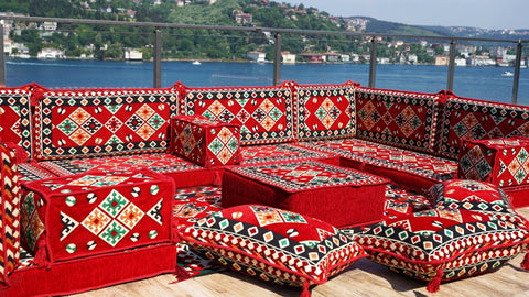 8 Thickness U Sofa Set, Turkish Sofa, Floor Seating, Handmade Moroccan Sofa