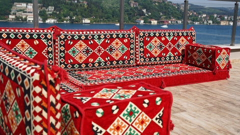 L Shaped Floor Sofa, Arabic Floor Seating Set, Turkish Floor Sofa