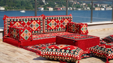 Single Sofa Set, Arabic Majlis Seating Set, Handmade Arabic Sofa