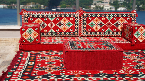 Single Sofa Set, Arabic Majlis Seating Set, Handmade Arabic Sofa