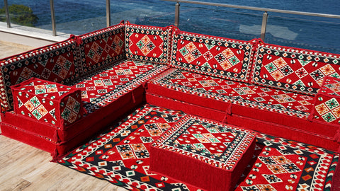 L Shaped Floor Sofa, Arabic Floor Seating Set, Turkish Floor Sofa