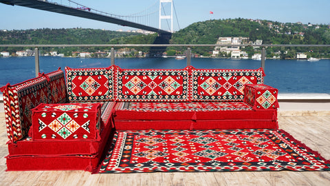 L Shaped Floor Sofa, Arabic Floor Seating Set, Turkish Floor Sofa