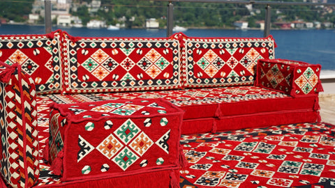 8 Thickness L Shape Sofa, Floor Sofa, Arabic Floor Seating Set, Turkish Floor Sofa