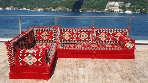 L Shaped Floor Sofa, Arabic Floor Seating Set, Turkish Floor Sofa