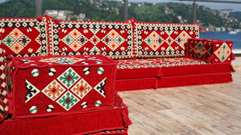 8 Thickness L Shape Sofa, Floor Sofa, Arabic Floor Seating Set, Turkish Floor Sofa