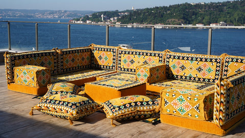 8 Thickness U Sofa Set, Floor Seating, Moroccan Sofa Set, Majlis Sofa Set