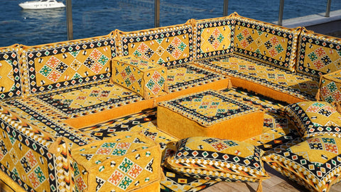 8 Thickness U Sofa Set, Floor Seating, Moroccan Sofa Set, Majlis Sofa Set