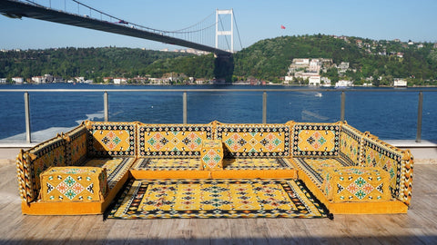 8 Thickness U Sofa Set, Floor Seating Sofa, Moroccan Sofa Set, Majlis Sofa Set