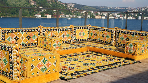 8 Thickness U Sofa Set, Floor Seating, Moroccan Sofa Set, Majlis Sofa Set