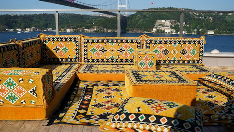 L Shaped Floor Sofa, Arabic Floor Seating, Turkish Floor Seating, Arabic Jalsa