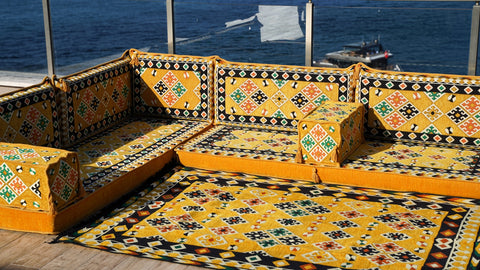 L Shaped Floor Sofa, Arabic Floor Seating, Turkish Floor Seating, Arabic Jalsa