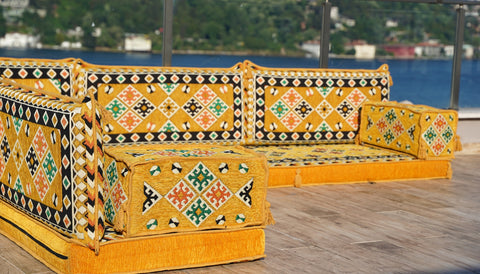 L Shaped Floor Sofa, Arabic Floor Seating, Turkish Floor Seating, Arabic Jalsa