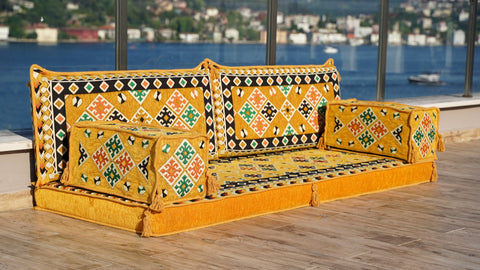 Loveseat Sofa, Floor Seating, Arabic Jalsa Set