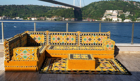 L Shaped Floor Sofa, Arabic Floor Seating, Turkish Floor Seating, Arabic Jalsa