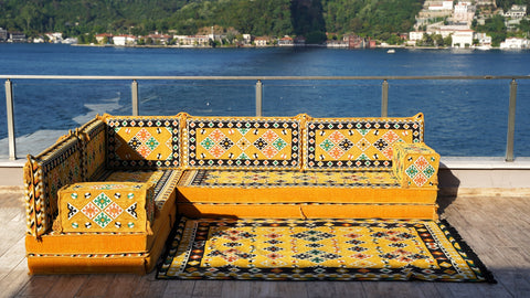 L Shaped Floor Sofa, Arabic Floor Seating, Turkish Floor Seating, Arabic Jalsa