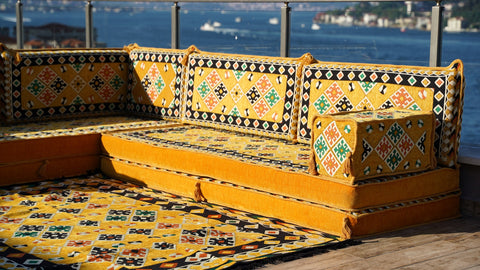 L Shaped Floor Sofa, Arabic Floor Seating, Turkish Floor Seating, Arabic Jalsa