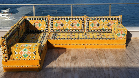 L Shaped Floor Sofa, Arabic Floor Seating, Turkish Floor Seating, Arabic Jalsa