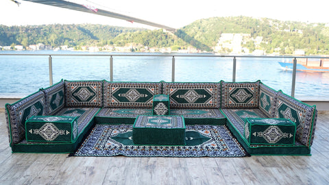 8 Thickness U Sofa Set, Turkish Seating Set, Moroccan Sofa, Arabic Floor Seating