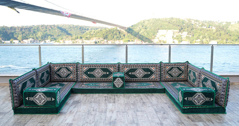 8 Thickness U Sofa Set, Turkish Seating Set, Moroccan Sofa, Arabic Floor Seating