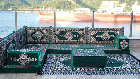 L Shaped Floor Sofa, Floor Seating Set, Majlis Sofa, Arabic Jalsa