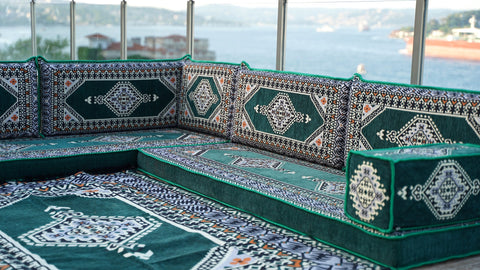 L Shaped Floor Sofa, Floor Seating Set, Majlis Sofa, Arabic Jalsa