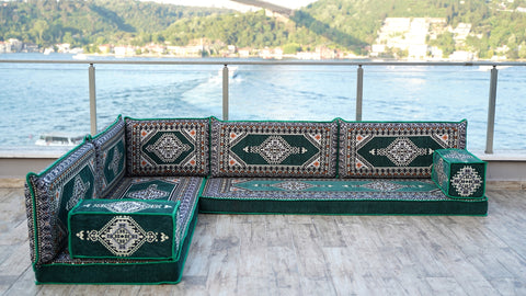 L Shaped Floor Sofa, Floor Seating Set, Majlis Sofa, Arabic Jalsa