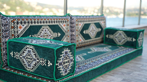 Loveseat Sofa, Turkish Seating Cushions Set, Floor Cushions