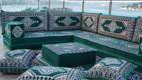 L Shaped Floor Sofa, Floor Seating Set, Majlis Sofa, Arabic Jalsa