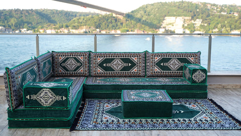 L Shaped Floor Sofa, Floor Seating Set, Majlis Sofa, Arabic Jalsa