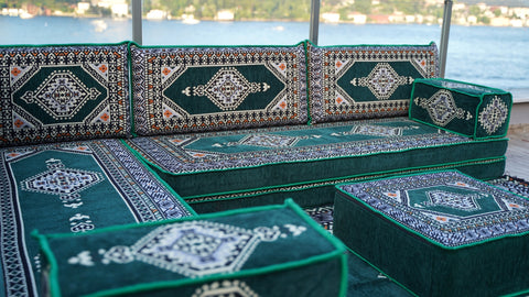 L Shaped Floor Sofa, Floor Seating Set, Majlis Sofa, Arabic Jalsa