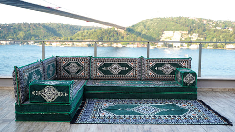 L Shaped Floor Sofa, Floor Seating Set, Majlis Sofa, Arabic Jalsa