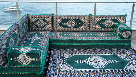 L Shaped Floor Sofa, Floor Seating Set, Majlis Sofa, Arabic Jalsa