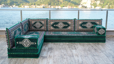 L Shaped Floor Sofa, Floor Seating Set, Majlis Sofa, Arabic Jalsa