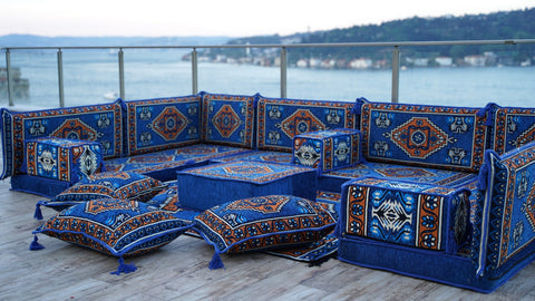 Floor Sofa Set, U Shaped Arabic Majlis, Oriental Sofa Set, Moroccan Sofa Set