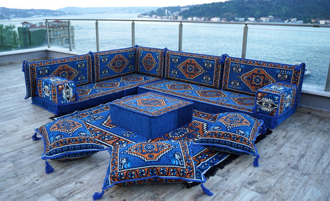 8 Thickness L Shape Sofa, Arabic Sofa, Turkish Floor Seating Set, Arabic Majlis Set