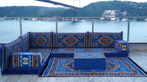 8 Thickness L Shape Sofa, Arabic Sofa, Turkish Floor Seating Set, Arabic Majlis Set