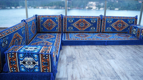 8 Thickness L Shape Sofa, Arabic Sofa, Turkish Floor Seating Set, Arabic Majlis Set